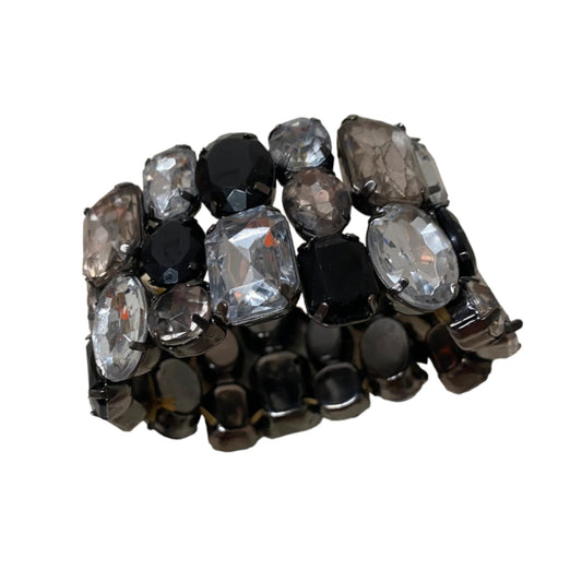 Vintage Bracelet Silver Black Gem Stones