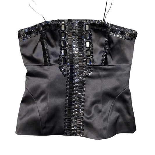 Y2K bustier camisole top corsage sequin gem stone