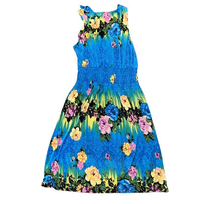 Y2K Vintage Flower Print Flowy Summer Dress (S)