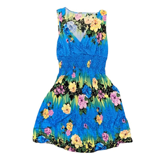 Y2K Vintage Flower Print Flowy Summer Dress (S)