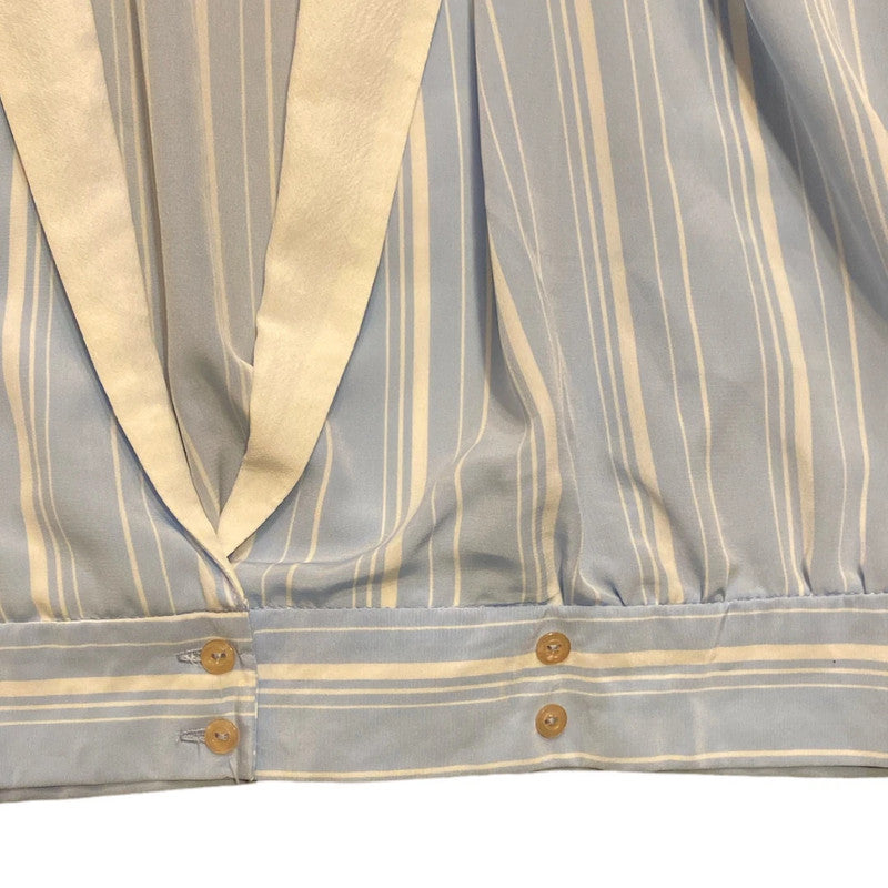 Paul Poly: Vintage Blouse White Blue Striped Sailor Look (M)