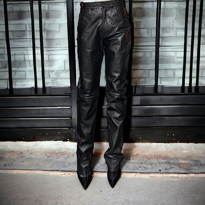 Vintage Real Leather Pants Trousers M