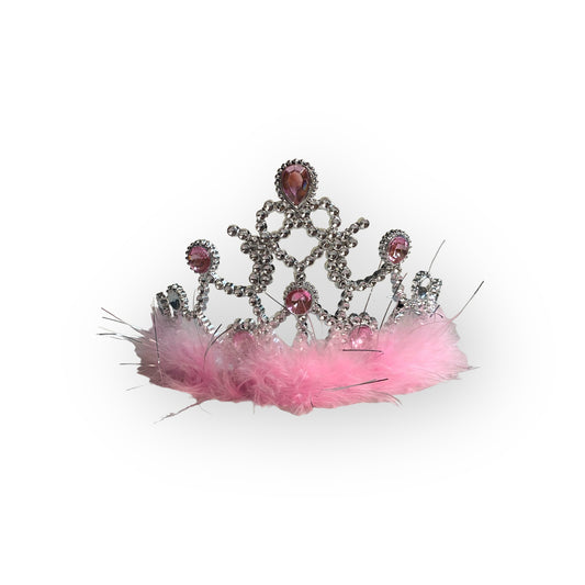 Barbie Crown Princess Costume Pink Faux Fur Glamour Y2K Accessory