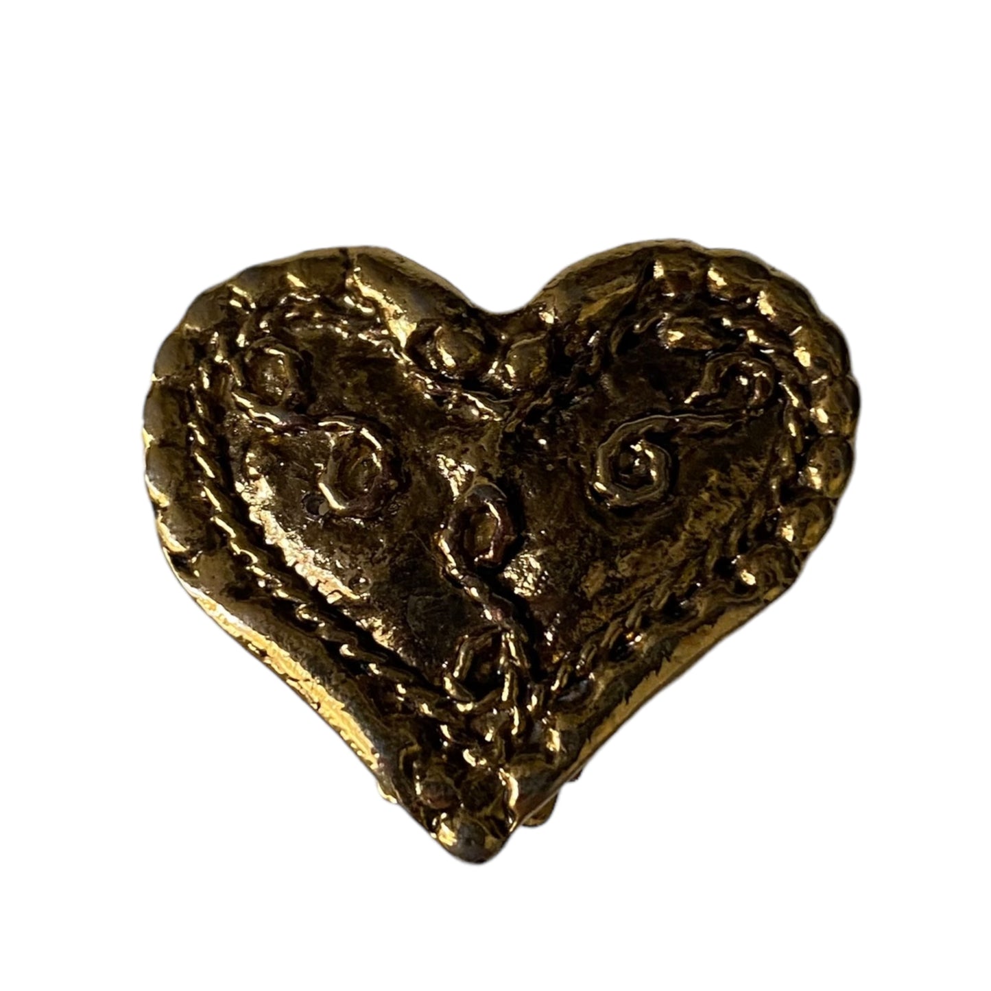 Vintage Clip On Golden Heart