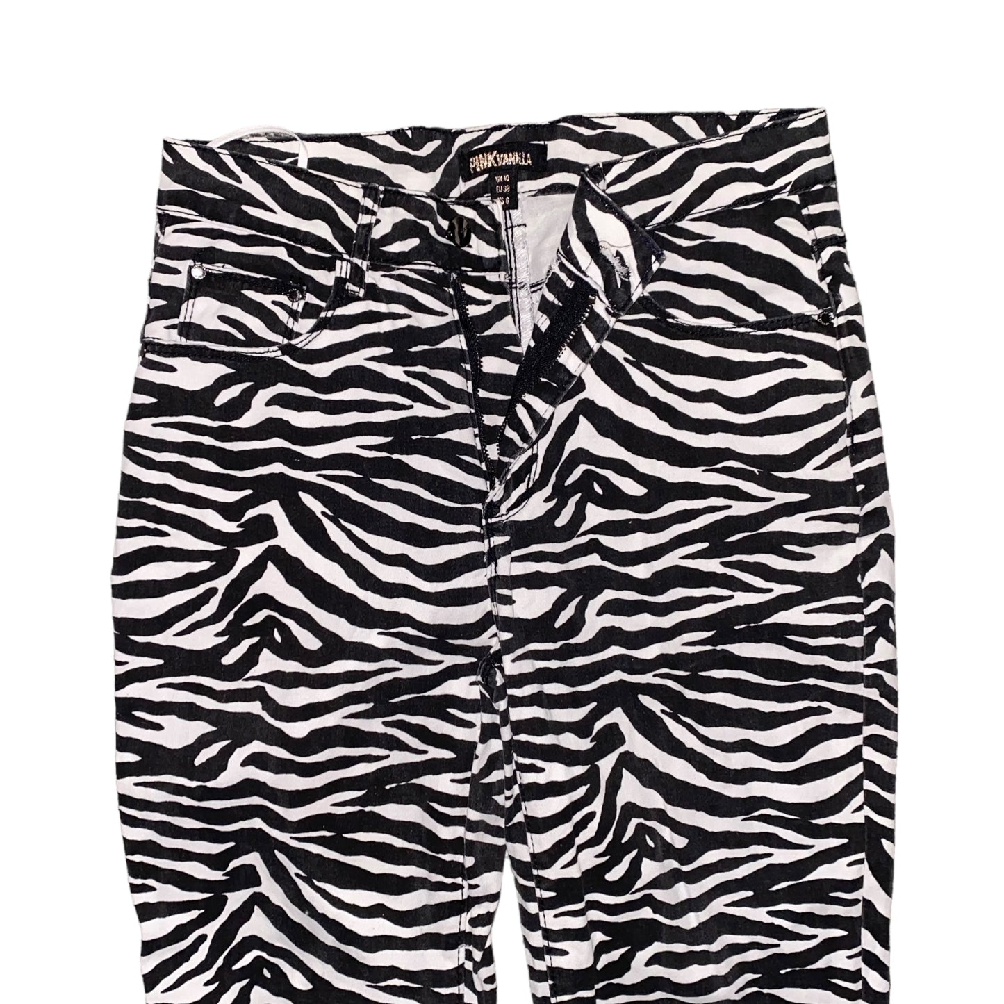 Y2K Style Zebra High Waist Jeans Animal Print Size S