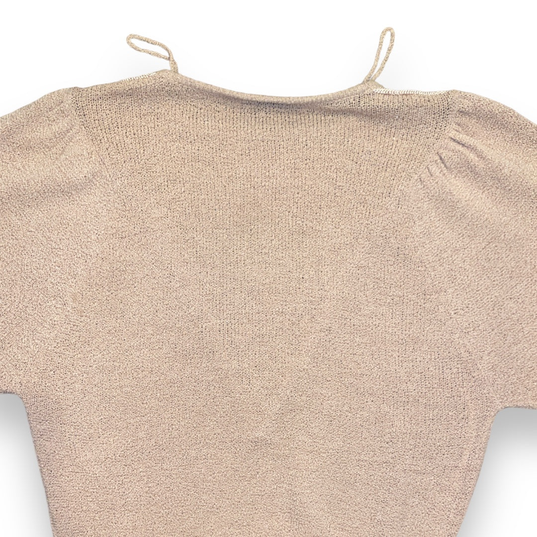Vintage Beige Jumper Long Sleeve Top Rose Long Sleeve Shirt (XL)